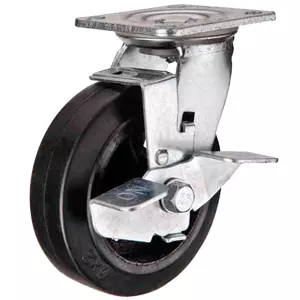 SCDB 85 - Большегрузное чугунное колесо 250 мм (поворот., тормоз, площадка, черн. рез, роликоподш.)