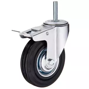 SCtb 80 - Промышленное колесо 200 мм (болт, поворотн., тормоз, черн. рез., роликоподш.)