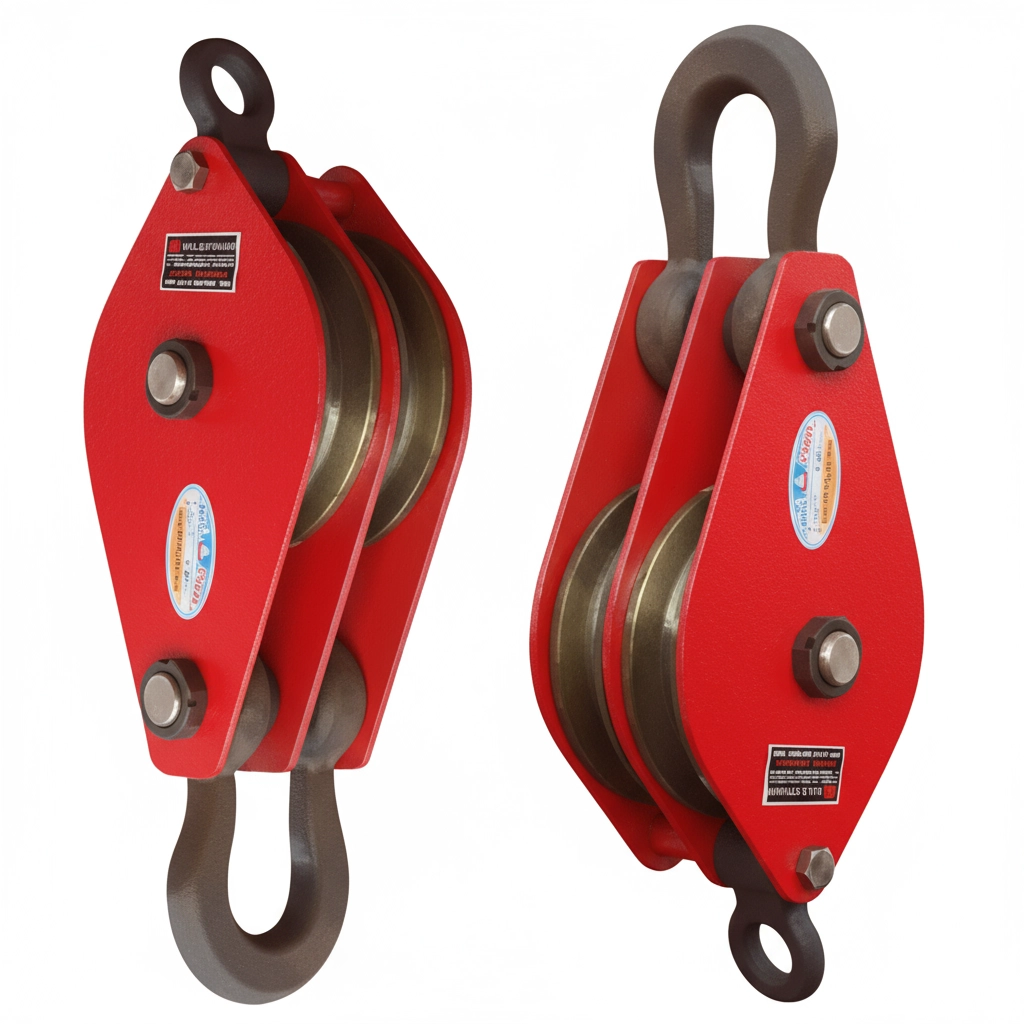 Блок монтажный двухрольный с ушком (проушиной) 10 т 2 ролика