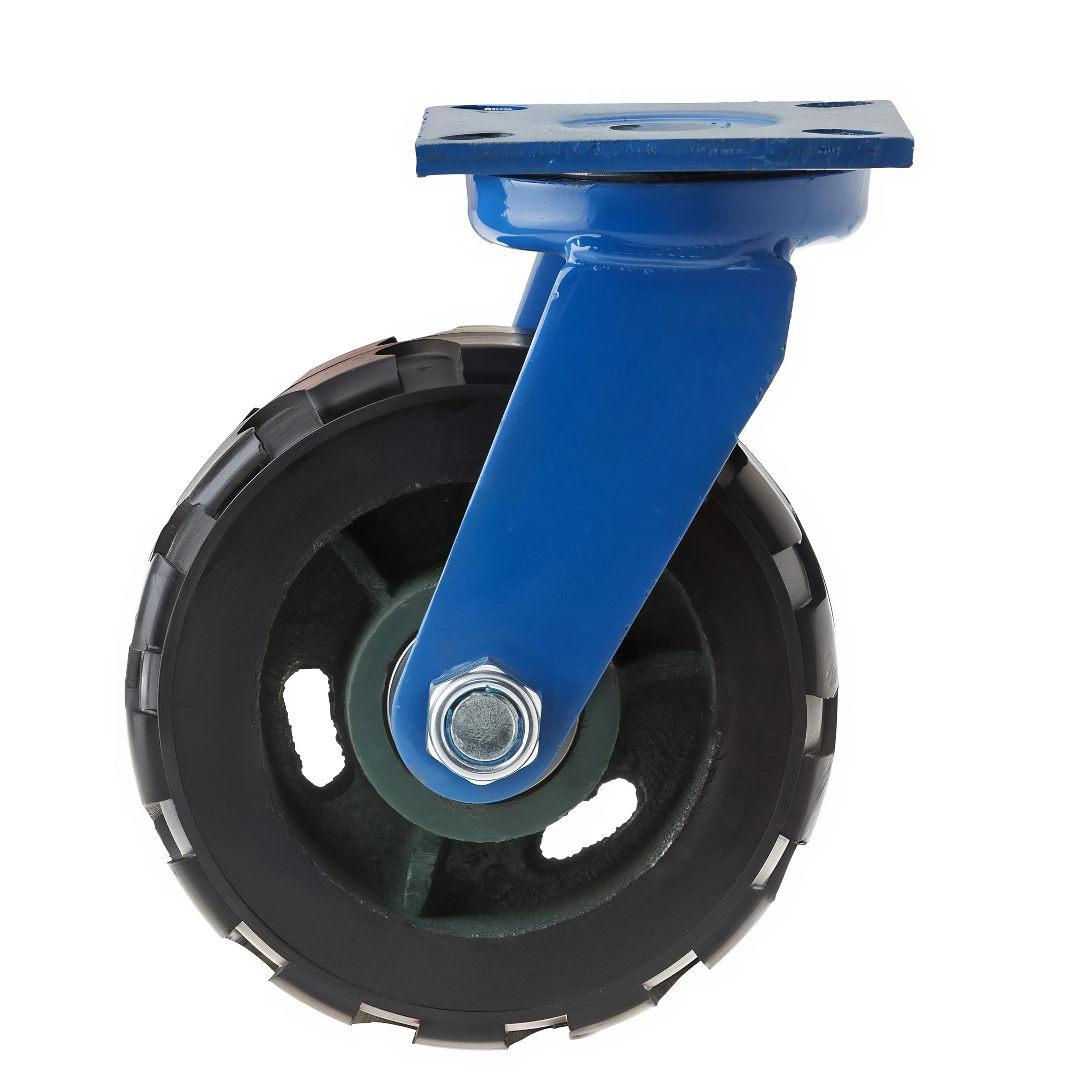 Сверхбольшегрузное обрезиненное колесо 200мм, максимальная нагрузка 850 кг, поворотное, шариковые подшипники - SHd 80