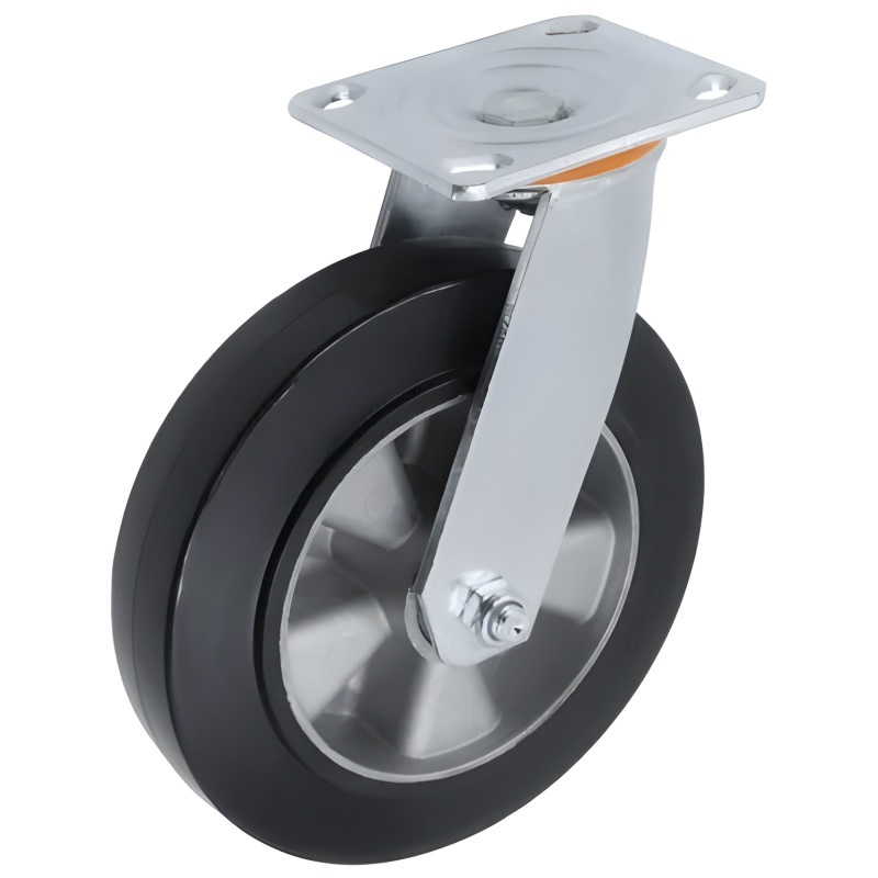 SCDL 63 - Большегрузное колесо с алюминиевым ободом 150 мм (поворот., площадка, черная резина, шарикоподш.)