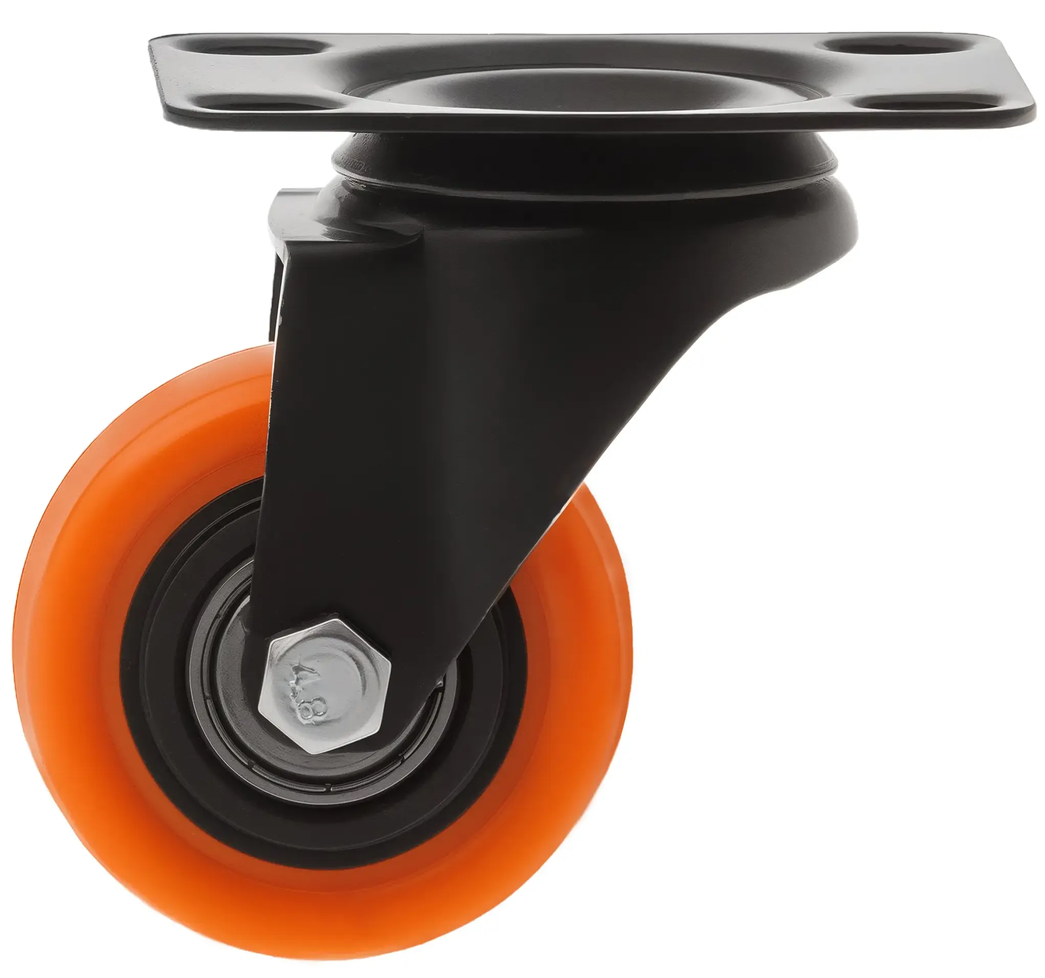 Мебельное колесо 50мм (оранжевое, повоторная площадка, поливинилхлорид) - SCz 25o