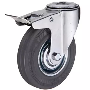 SChb 93 - Промышленное колесо 75 мм (под болт 10.5 мм, пов., тормоз, черн. рез., роликоподш.)