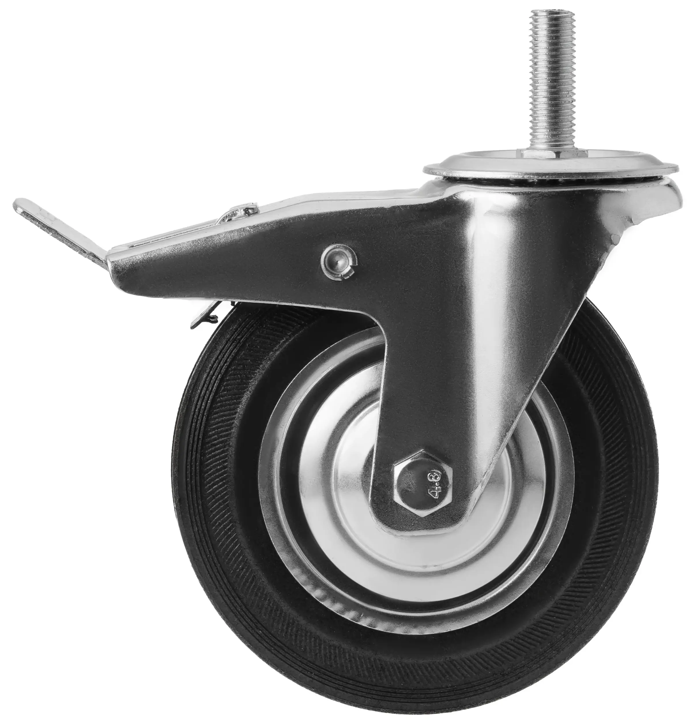 SCtb 63 - Промышленное колесо 160 мм, болт М16 (поворотн., тормоз, черн. рез., роликоподш.)