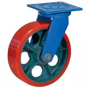 2016S - Сверхбольшегрузное полиуретановое колесо 150 мм, 1500 кг (площадка, поворотн., шарикоподш.)