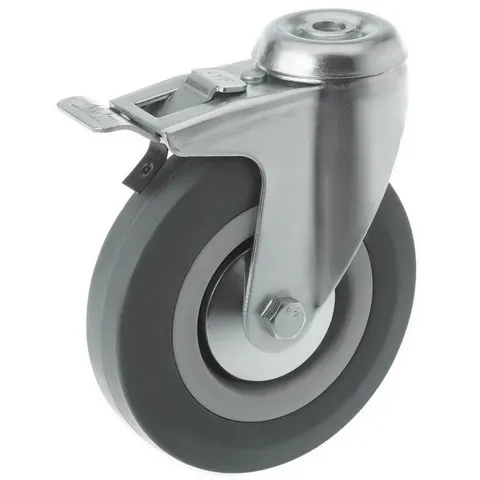 SChgb 55(o)- Аппаратное колесо 125 мм (под болт, поворотн., тормоз, подш. скольж.)