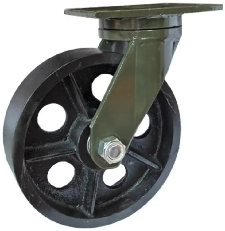 SHs80 - Сверхбольшегрузное стальное колесо без резины 200мм, 2000 кг (поворотн., двойной шарикоподш.)