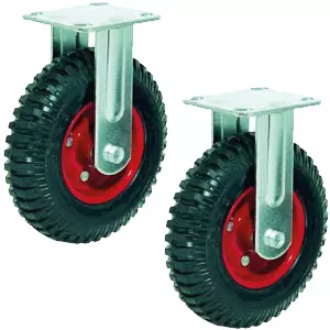 PF 250 - Литое колесо с протект. резиной 250 мм (шарикоподш., неповорот. площадка, мет. обод)