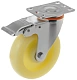 Полипропиленовое белое колесо 125 мм (поворотная площадка, тормоз, двойной шарикоподшипник) - 320125Sb