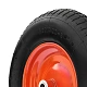 PR 3007-20 - Колесо для тачки / тележки пневматическое 4.80/4.00-8, сварной диск, диаметр 390 мм, ось 20 мм, металлический обод, симметричная ступица, шариковый подшипник