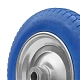 PU 2402-25 - Колесо для тачки / тележки полиуретановое бескамерное 3.25/3.00-8, сварной диск, диаметр 350 мм, ось 25 мм, металлический обод, симметричная ступица, шариковый подшипник