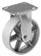 Большегрузное чугунное колесо без резины 150 мм (неповоротное, площадка, темный обод) - FCs 63