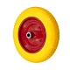 PU 2400-16 - Колесо для тачки / тележки пенополиуретановое бескамерное 3.25/3.00-8, диаметр 360 мм, ось 16 мм, металлический обод, симметричная ступица, шариковый подшипник