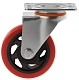 Полиуретановое красное колесо 100 мм (поворотная площадка, двойной шарикоподшипник) - 330100S