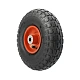 PR 1804-16 - Колесо для тачки / тележки пневматическое 3.50-4, сварной диск, диаметр 260 мм, ось 16 мм, металлический обод, симметричная ступица, шариковый подшипник