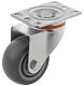 Аппаратное колесо из термопластичной резины 75 мм (поворотная площадка, серое, полипропиленовый обод, дв. шарикоподшипник) - 34075S