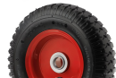 PR 1400-20n - Колесо для тачки / тележки пневматическое 2.50-4, диаметр 210 мм, ось 20 мм, металлический обод, несимметричная ступица, шариковый подшипник