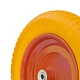 PU 2404-12 - Колесо для тачки / тележки полиуретановое бескамерное 3.25/3.00-8, сварной диск, диаметр 360 мм, ось 12 мм, металлический обод, симметричная ступица, шариковый подшипник
