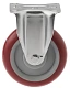 Полиуретановое аппаратное колесо 125 мм (неповоротная площадка, полипропиленовый обод, двойной шарикоподшипник) - 310125F