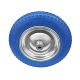 PU 2403-16 - Колесо для тачки / тележки полиуретановое бескамерное 3.25/3.00-8, сварной диск, диаметр 350 мм, ось 16 мм, металлический обод, симметричная ступица, шариковый подшипник