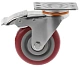 Полиуретановое аппаратное колесо 100 мм (поворотная площадка, тормоз, полипропиленовый обод, двойной шарикоподшипник) - 310100Sb