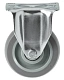 Аппаратное колесо из термопластичной резины 100 мм (неповоротная площадка, серое, полипропиленовый обод, дв. шарикоподшипник) - 340100F