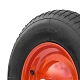 PR 3007-12 - Колесо для тачки / тележки пневматическое 4.80/4.00-8, сварной диск, диаметр 390 мм, ось 12 мм, металлический обод, симметричная ступица, шариковый подшипник
