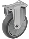 Аппаратное колесо из термопластичной резины 125 мм (неповоротная площадка, серое, полипропиленовый обод, дв. шарикоподшипник) - 340125F