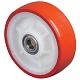 Полиуретановое колесо без крепления ZB-125 мм, 400 кг (обод - полиамид, шарикоподшипник)