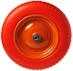 PU 2401-12 - Колесо для тачки / тележки полиуретановое бескамерное 3.25-8, диаметр 360 мм, ось 12 мм, металлический обод, симметричная ступица, шариковый подшипник