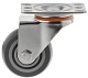 Аппаратное колесо из термопластичной резины 75 мм (поворотная площадка, серое, полипропиленовый обод, дв. шарикоподшипник) - 34075S