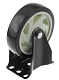 Полиуретановое черное колесо 125 мм (неповоротная площадка, полипропиленовый обод, двойной шарикоподшипник) - 350125F