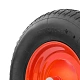 PR 3007-16 - Колесо для тачки / тележки пневматическое 4.80/4.00-8, сварной диск, диаметр 390 мм, ось 16 мм, металлический обод, симметричная ступица, шариковый подшипник