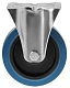 Колесо неповоротное, платформенное крепление, синяя резина д. 125 мм - FCL 54